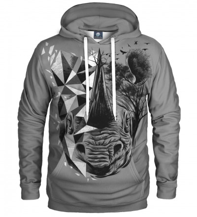bluza z kapturem z motywem nosorożca