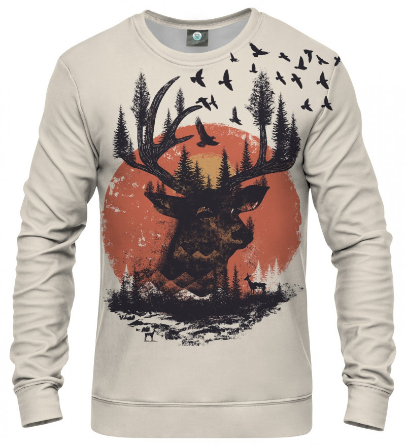 sweatshirt with sun and deer motive