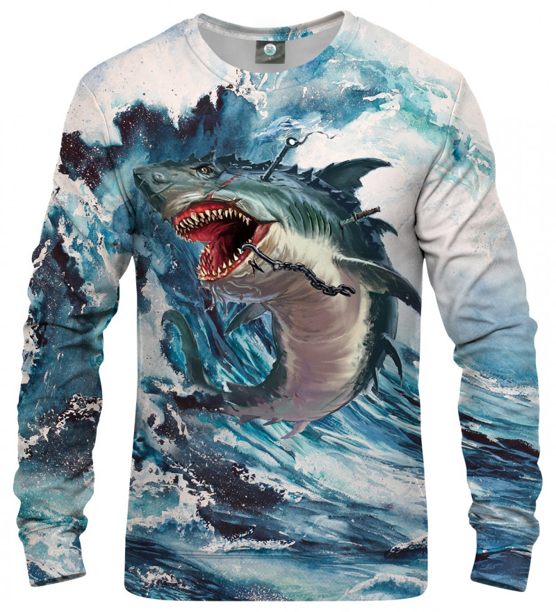 sweatshirt with shark motive