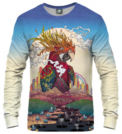 sweatshirt with parrot motive