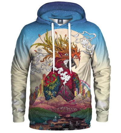 hoodie with parrot motive