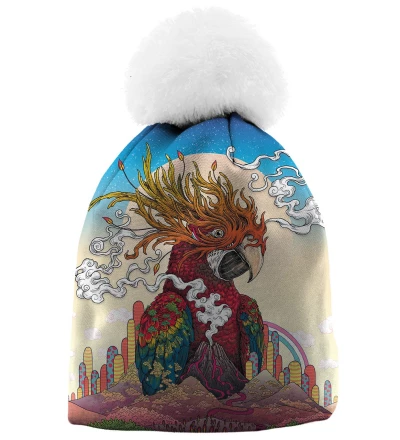 beanie with parrot motive