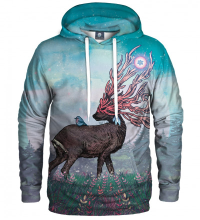 bluza z kapturem z motywem jelenia