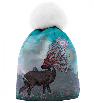 beanie with deer motive