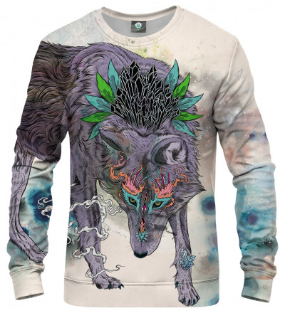sweatshirt with wolf motive