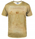 T-shirt Vitruvian Man, inspirowany twórczością Leonardo da Vinci