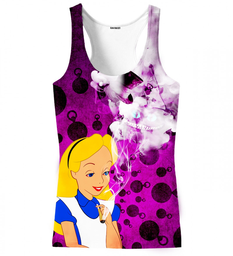 tank top with alice in weedland motive
