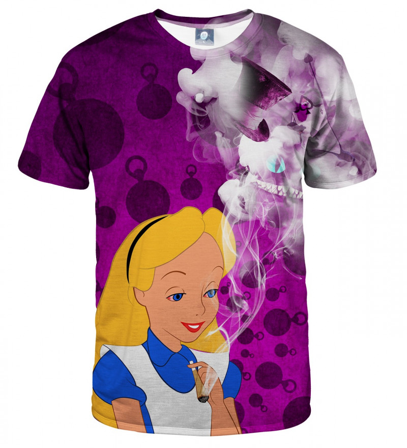 tshirt with alice in weedland motive