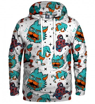 hoodie with weird monsters motive