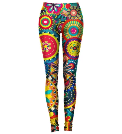 leggings with colorful flowers motive