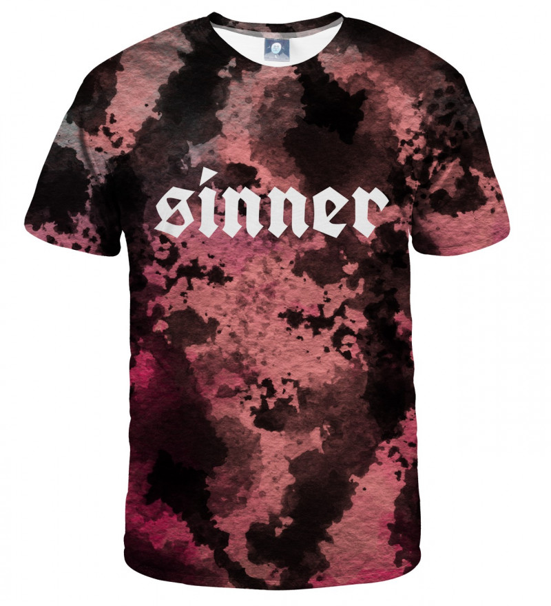 tie dye tshirt with sinner inscription