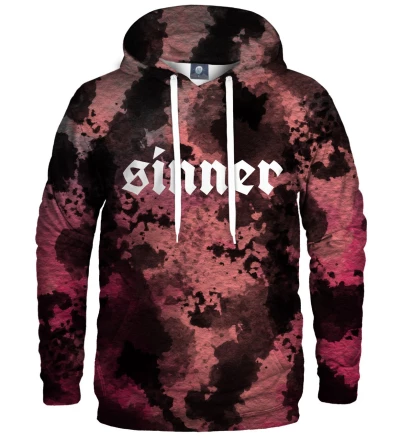 tie dye hoodie with sinner inscription