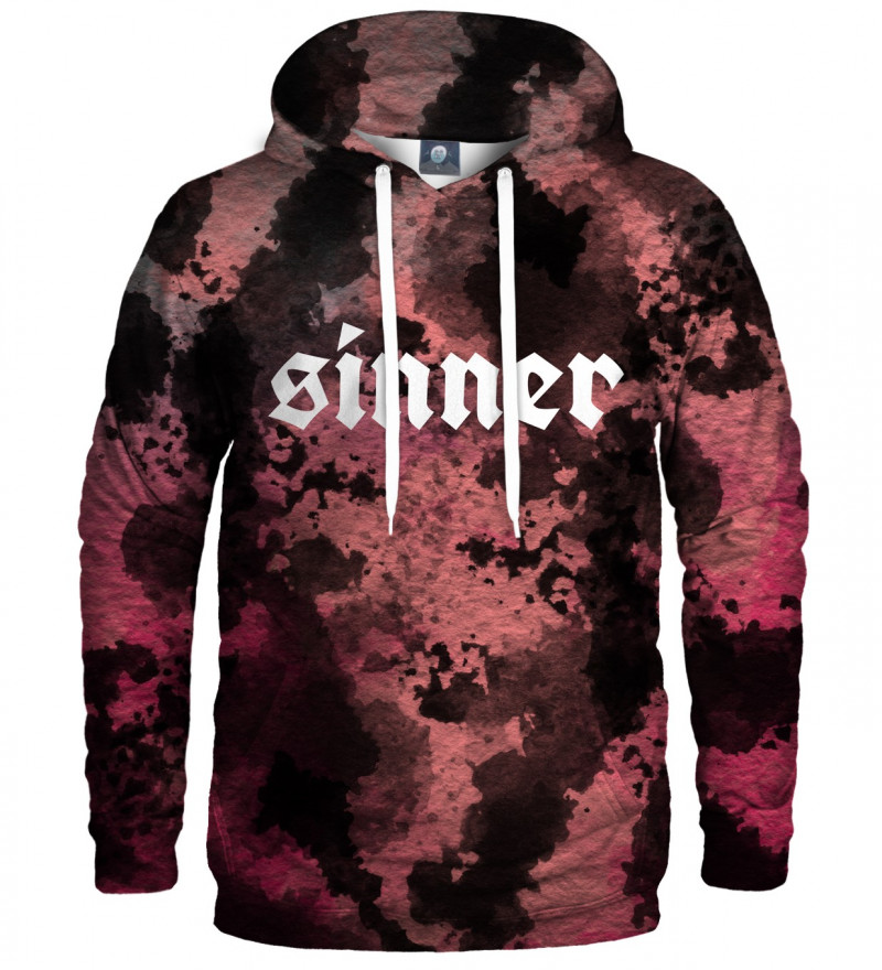 tie dye hoodie with sinner inscription