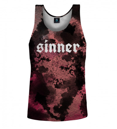 top tie dye z napisem sinner