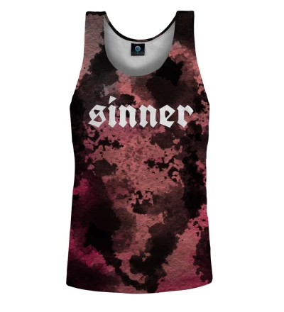 tie dye tank top with sinner inscription