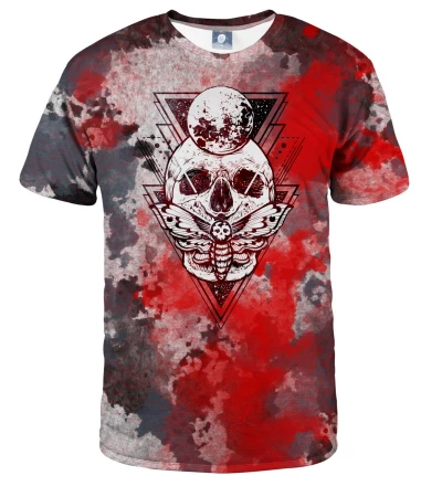t-shirt with moth and skull motive