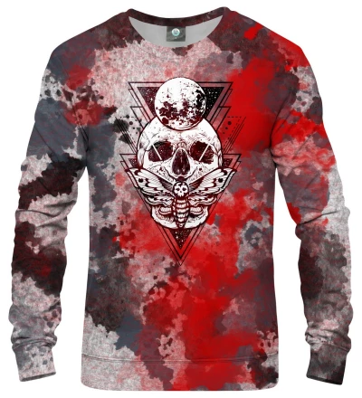 sweatshirt with moth and skull motive