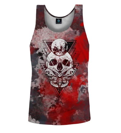 tank top with moth and skull motive