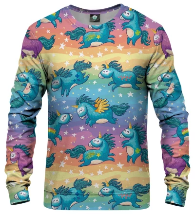 sweatshirt with unicorns motive