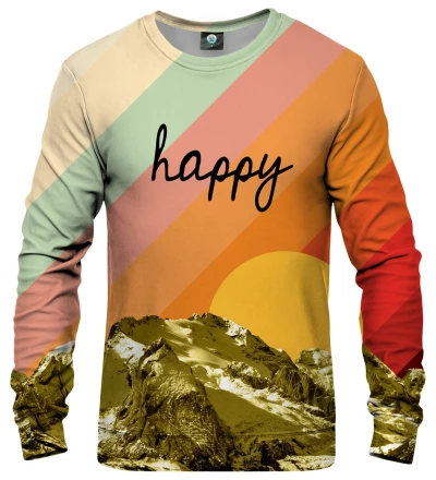 colorful sweatshirt with happy inscription