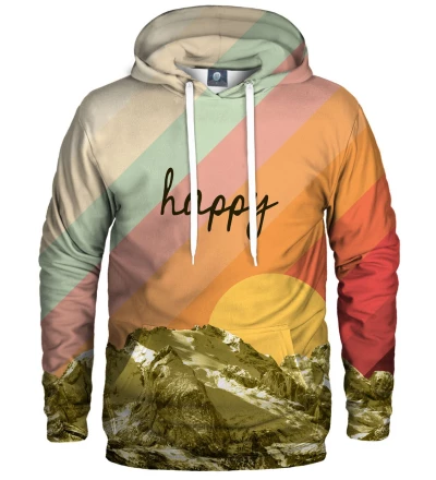 colorful hoodie with happy inscription