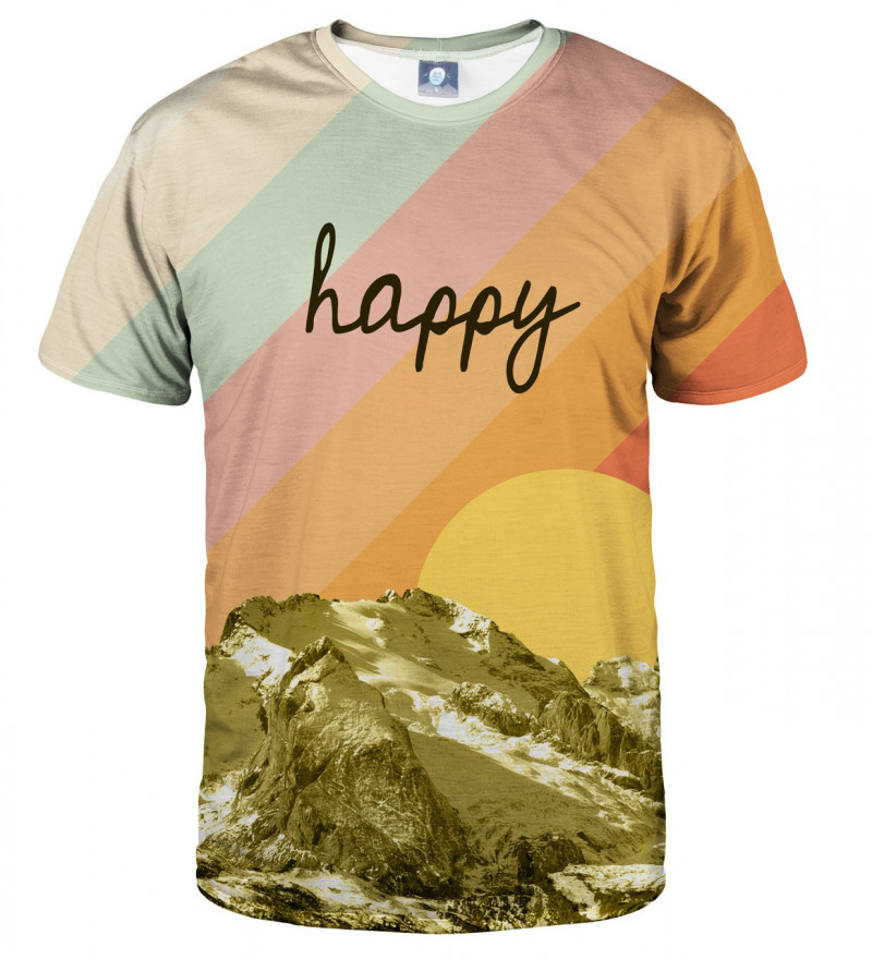 kolorowa koszulka z napisem happy