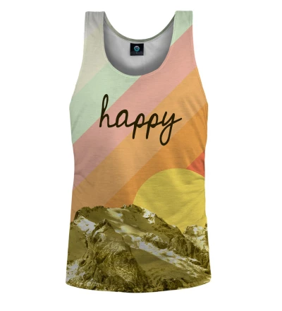 colorful tank top with happy inscription