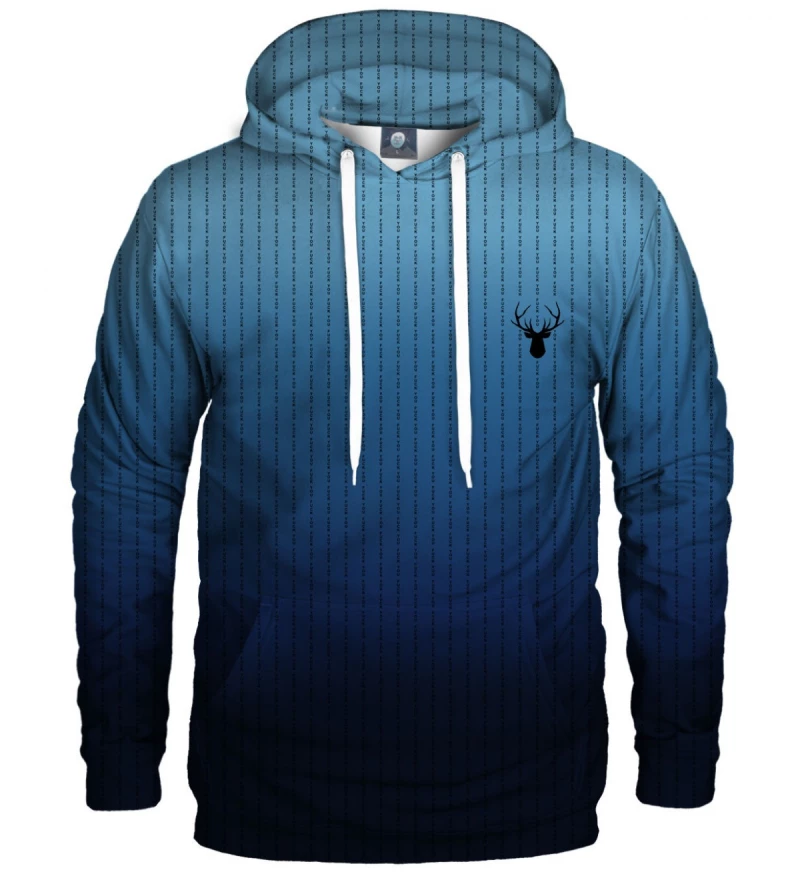 blue hoodie with fk you inscription