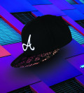 black snapback with florall motive