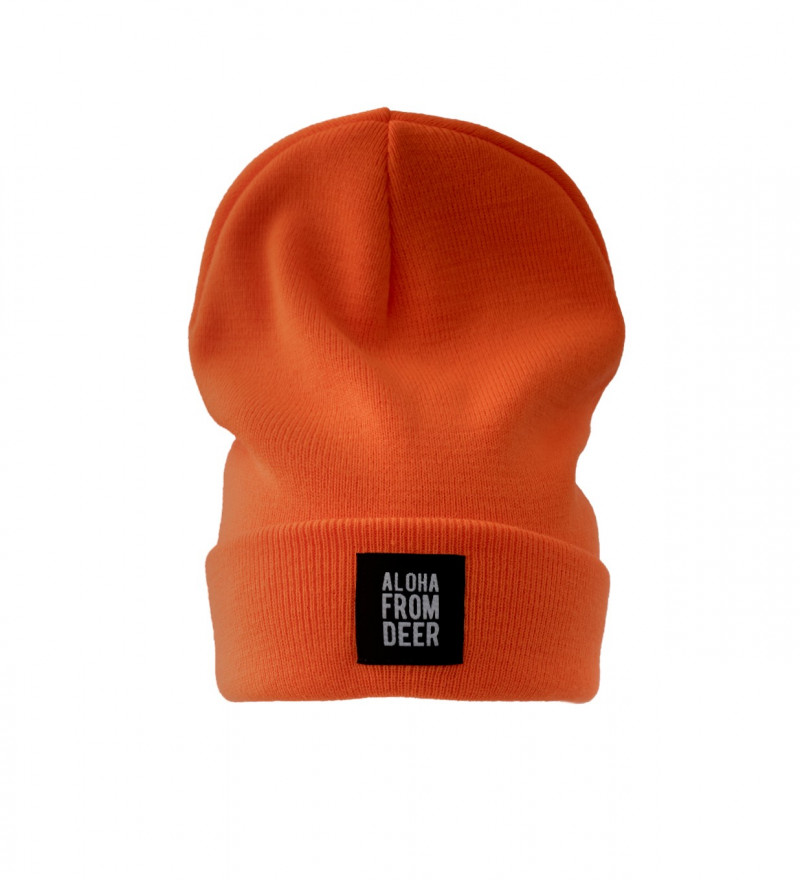 neon orange hat beanie