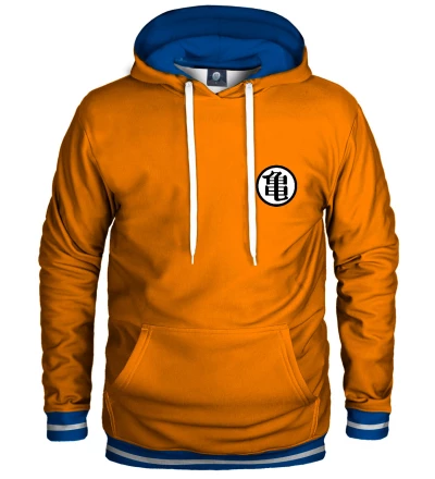 orange hoodie with anime motive