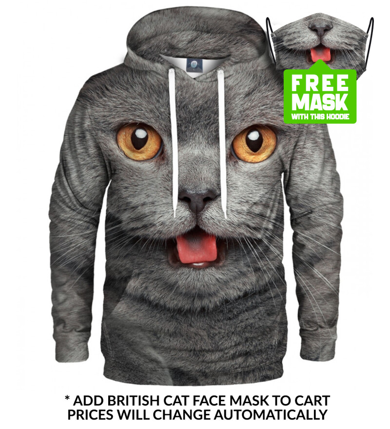 cat face hoodie