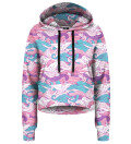 Origami Waves Cropped Hoodie