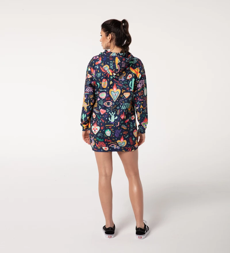 Colorful Mexico Hoodie Oversize Dress