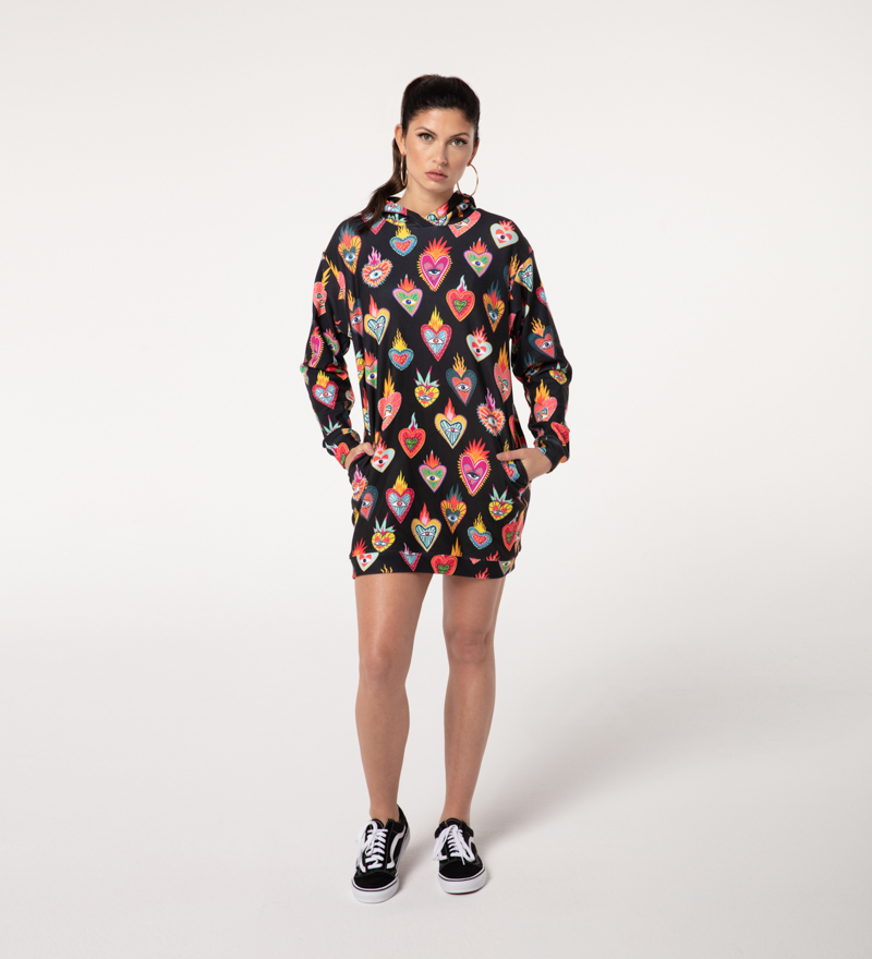 Mexican hearts Hoodie Oversize Dress