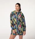 Colorful Cactus Hoodie Oversize Dress