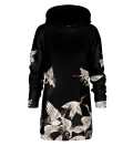 Black Cranes Hoodie Oversize Dress