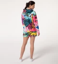 Sukienka oversize z kapturem Neon Animal