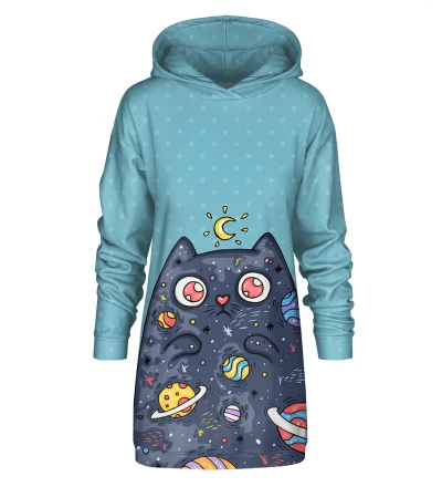 Space Cat Hoodie Oversize Dress