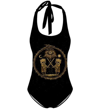 Perpetum War open back swimsuit