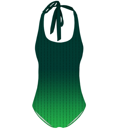 Fk You Green open back swimsuit