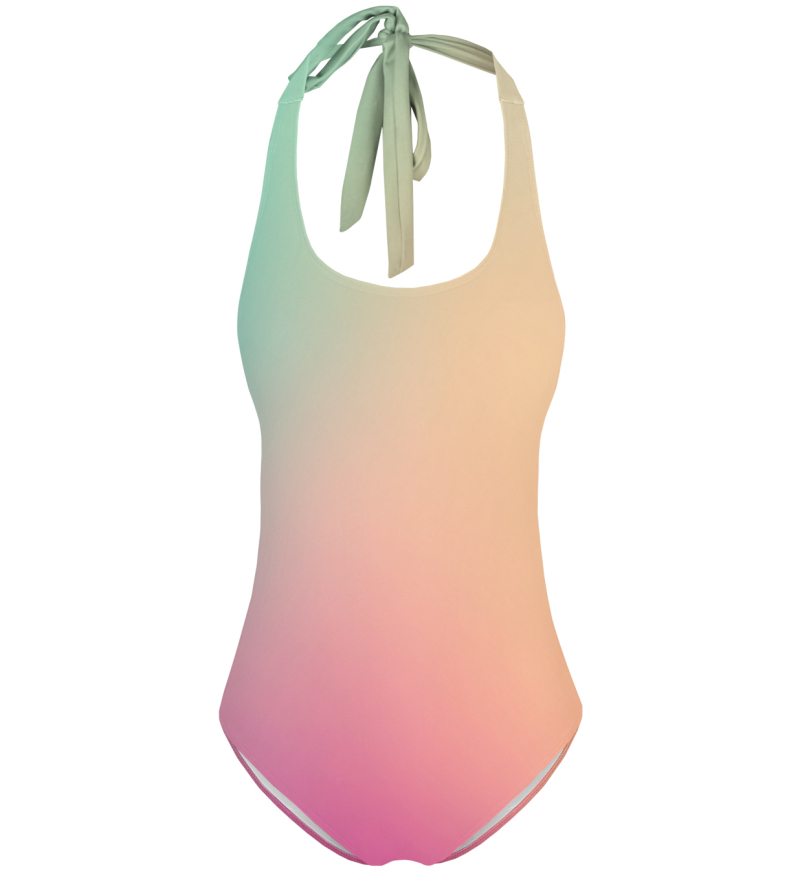Colorful Ombre open back swimsuit