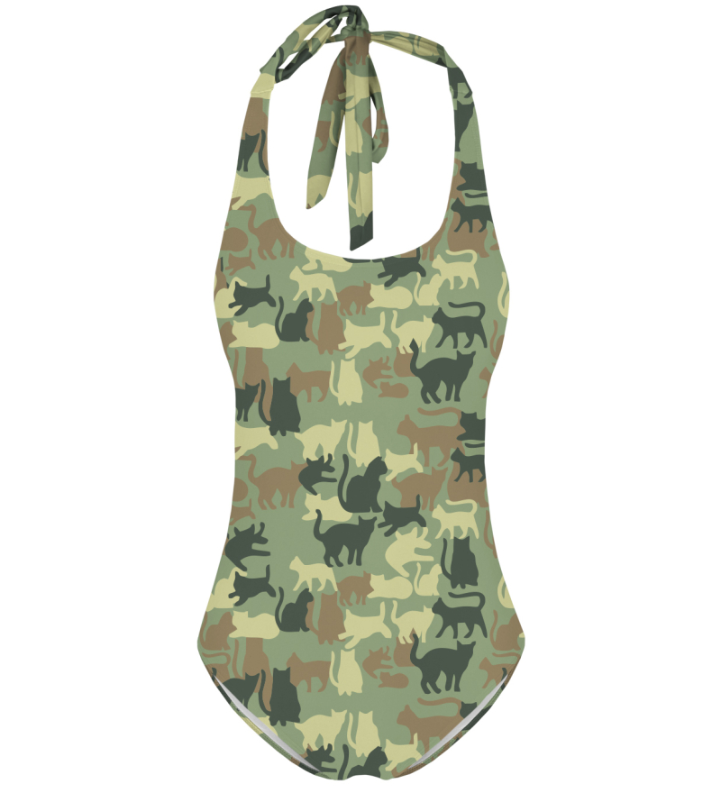 Camo Cats open back swimsuit