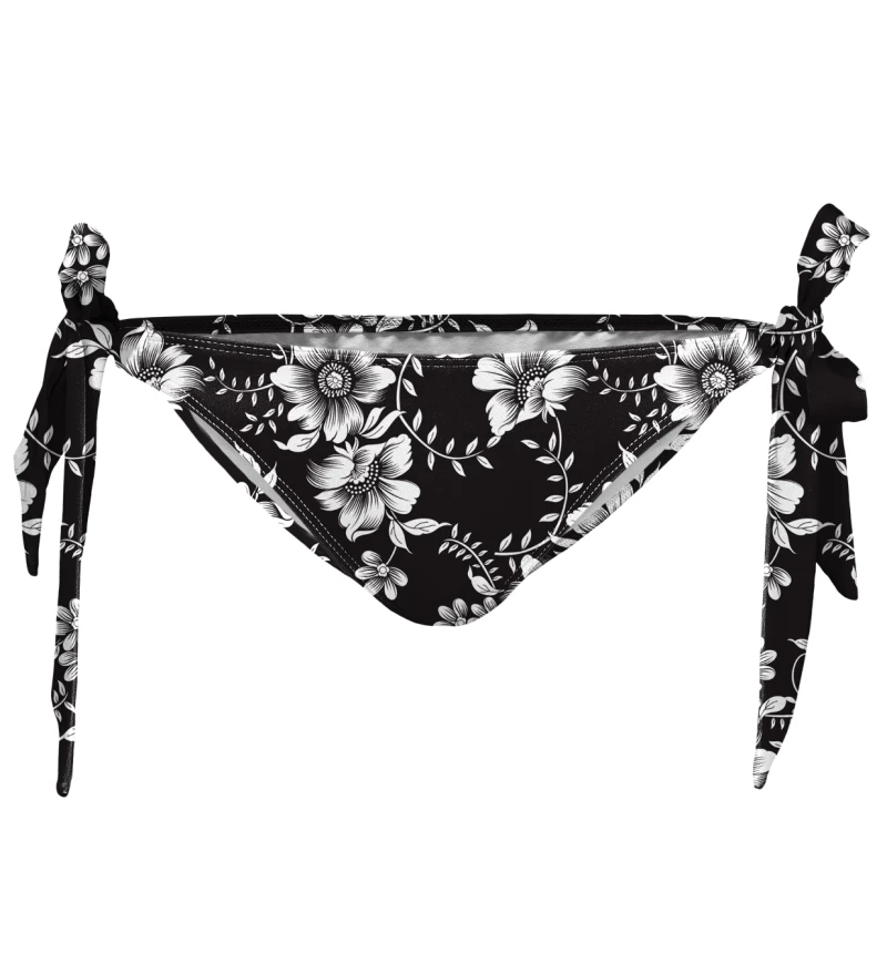 Dark Flowers Bikini Bows Bottom
