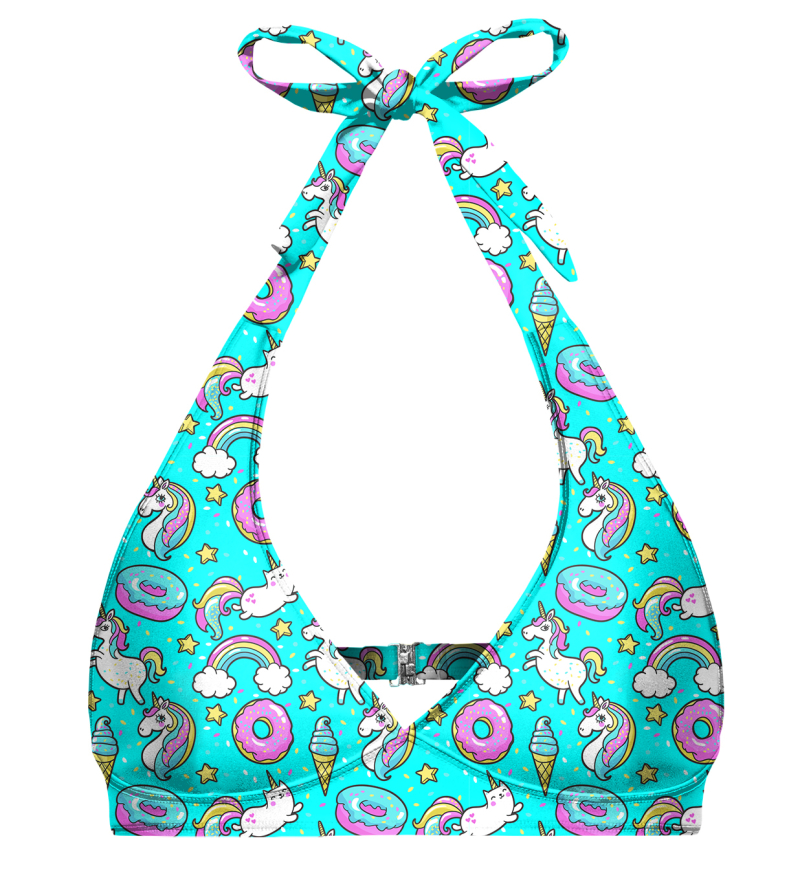 Wiązana góra od bikini Teal I die