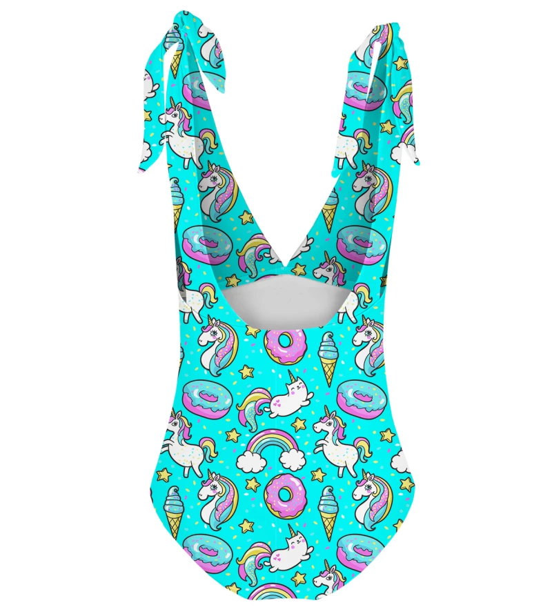 Teal I die one piece swimsuit