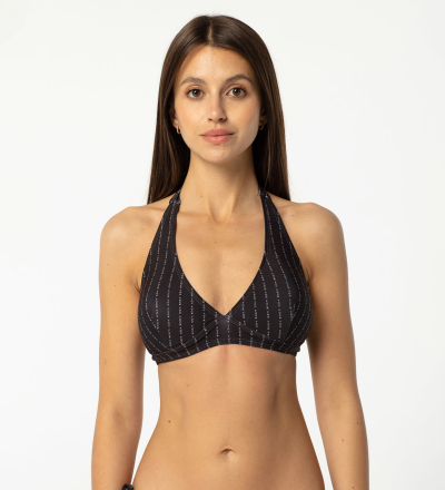 Wiązana góra od bikini Fk You Black