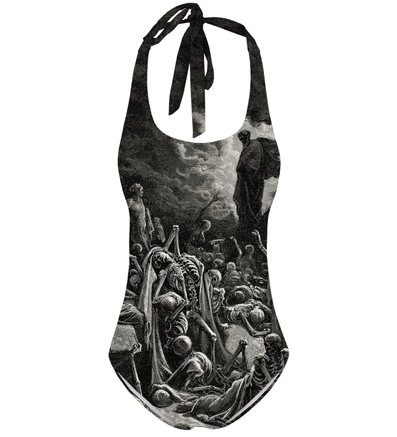 The Vision of The Valley of The Dry Bones open back swimsuit