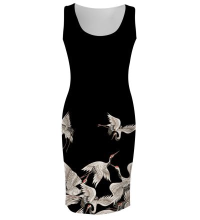 Black Cranes Simple Dress