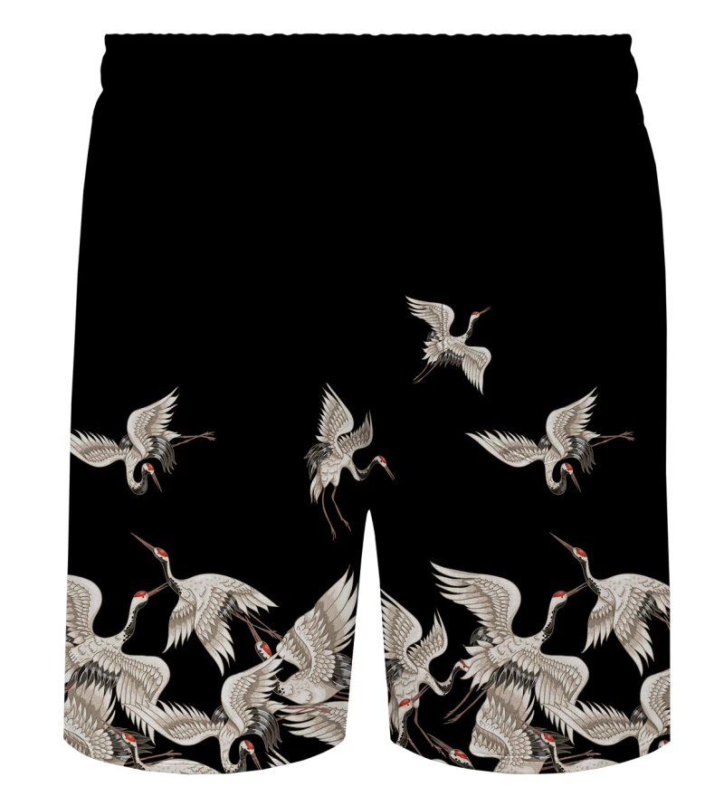Black Cranes Casual Shorts